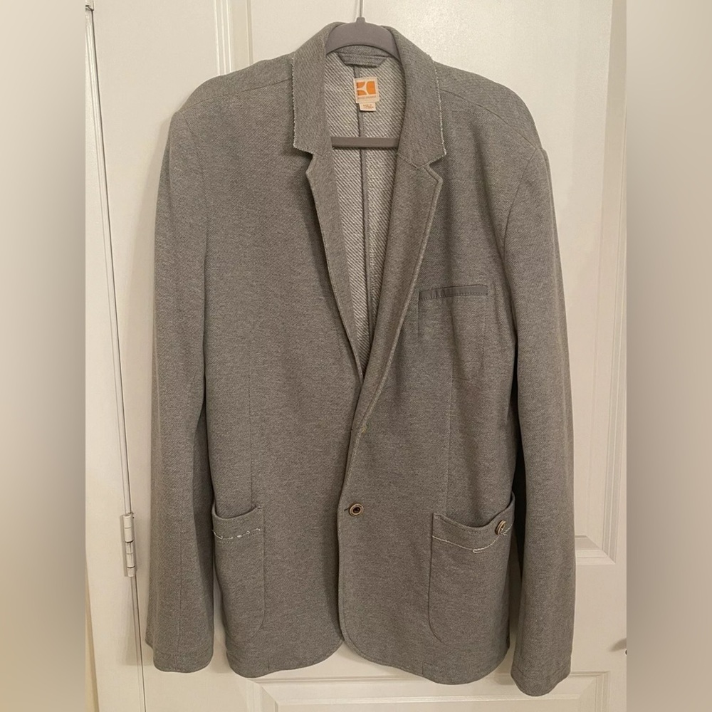 Boss Orange Grey Spring Autumn Men’s Basic Jacket With Pockets Long Sleeve XXL